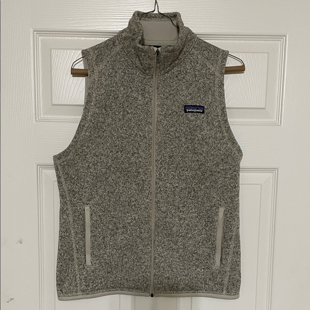 Patagonia Heathered Gray-Tan Zip Vest